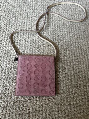 Celine pink logo cross-body wallet / card holder